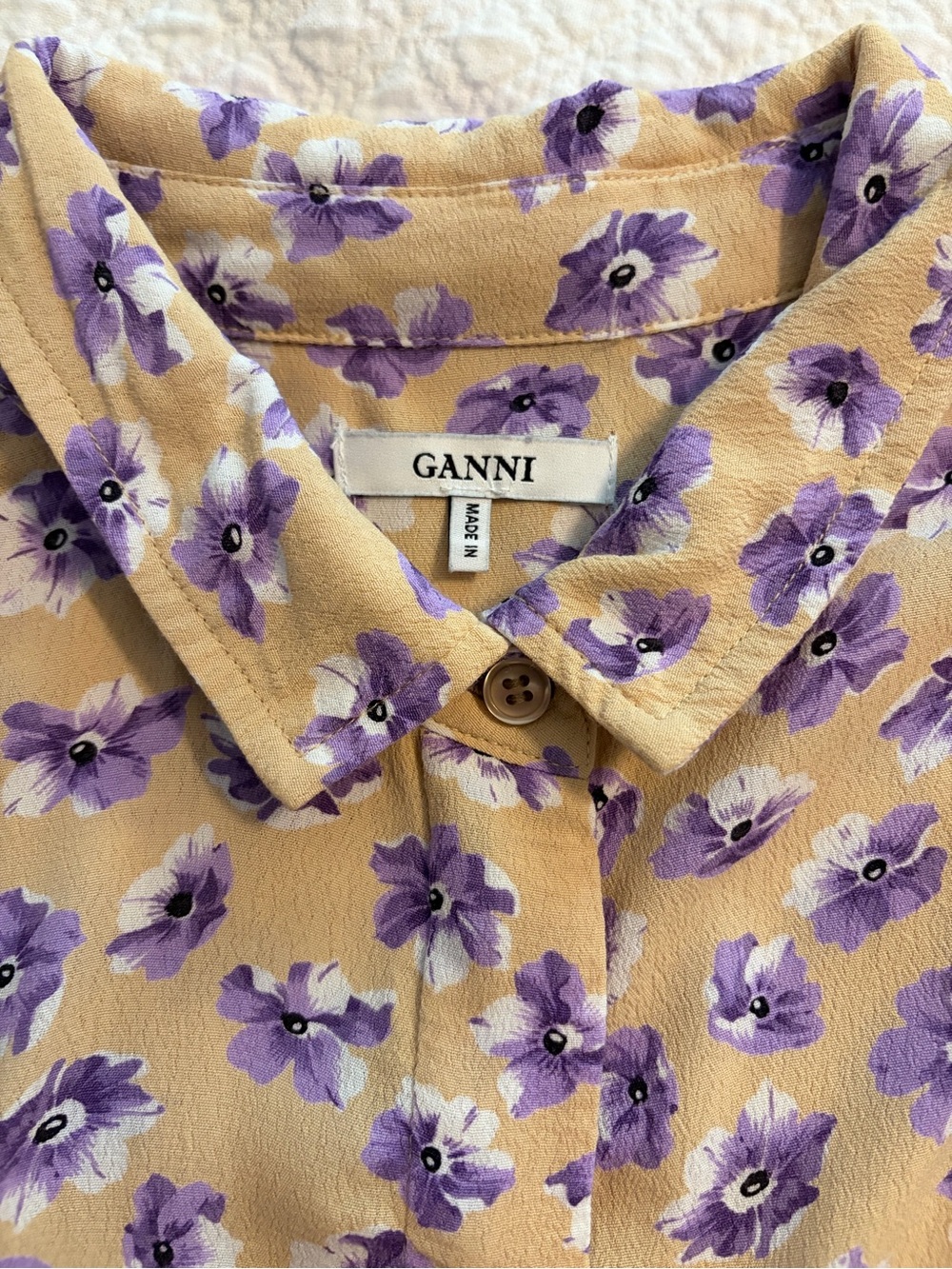 Ganni 1679 Montrose Crepe flower print blouse